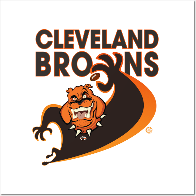 Cleveland Browns BullDawg Whoosh Ballin Wall Art by Goin Ape Studios